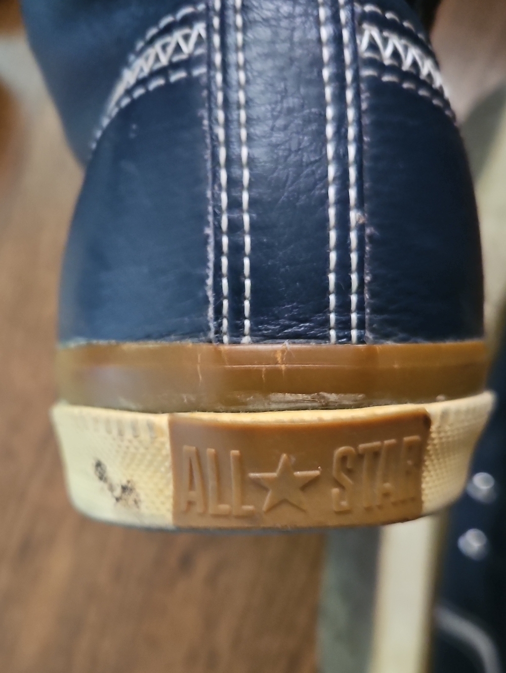 Converse Men's Navy Leather High-Top Sneakers - Picture 8 of 9